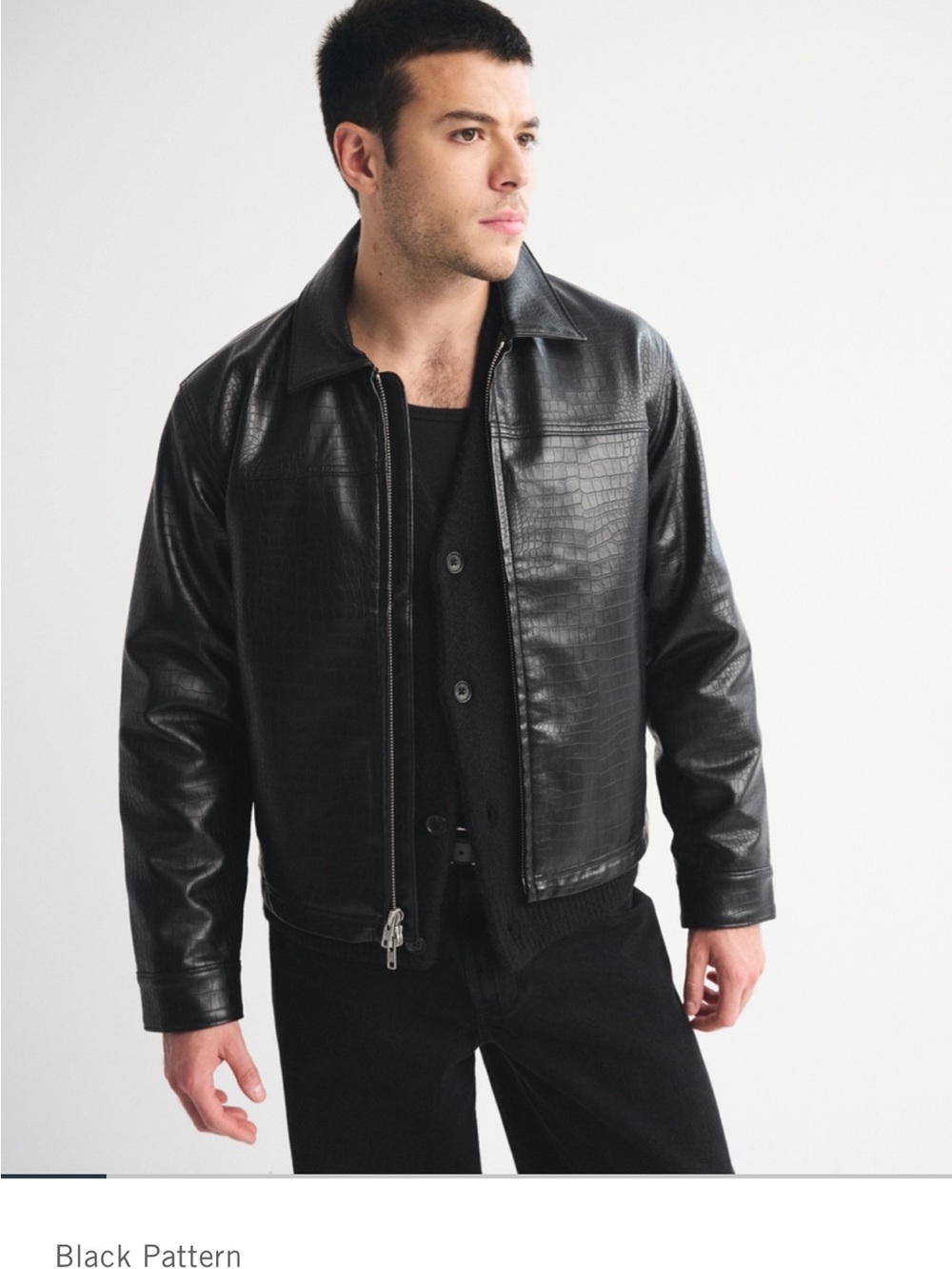 Abercrombie & Fitch Black Vegan Leather Jacket